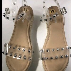 INC International Concepts Clear Studded Sandals